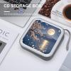 BTCOWZRV Bright Moon Hangs High CD Case Hard Plastic 40 Capacity DVD Case Holders Wallet Portable Zipper CD Case DVD Storage Binder Disc Storage Organizer for Car Home Office Travel view 4