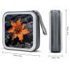 VstaDank Orange Flowers CD Case Holder 40 Capacity Hard Plastic DVD Case Portable Zipper Disc Storage Organizer Large Storage EVA Protective Blu-ray Wallet for Home Games Disc view 2