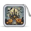 BTCOWZRV Pumpkin Lantern Castle CD Case Hard Plastic 40 Capacity DVD Case Holders Wallet Portable Zipper CD Case DVD Storage Binder Disc Storage Organizer for Car Home Office Travel view 1