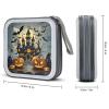 BTCOWZRV Pumpkin Lantern Castle CD Case Hard Plastic 40 Capacity DVD Case Holders Wallet Portable Zipper CD Case DVD Storage Binder Disc Storage Organizer for Car Home Office Travel view 2
