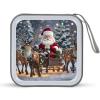 BTCOWZRV Elk Santa Claus CD Case Hard Plastic 40 Capacity DVD Case Holders Wallet Portable Zipper CD Case DVD Storage Binder Disc Storage Organizer for Car Home Office Travel view 1