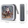 BTCOWZRV Elk Santa Claus CD Case Hard Plastic 40 Capacity DVD Case Holders Wallet Portable Zipper CD Case DVD Storage Binder Disc Storage Organizer for Car Home Office Travel view 2