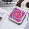 VstaDank Red - Purple Vortex CD Case Holder 40 Capacity Hard Plastic DVD Case Portable Zipper Disc Storage Organizer Large Storage EVA Protective Blu-ray Wallet for Home Games Disc view 4
