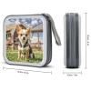 BTCOWZRV Farm Cute Chihuahua CD Case Hard Plastic 40 Capacity DVD Case Holders Wallet Portable Zipper CD Case DVD Storage Binder Disc Storage Organizer for Car Home Office Travel view 2