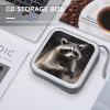 Rrtsmsgh Raccoon CD Case Wallet 40 Capacity, Durable Waterproof Plastic CD/DVD Storage Case with Handle & Zip Closure, Portable DVD Disc Cases for Car, Office, Travel view 3