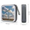 BTCOWZRV Windmills CD Case Hard Plastic 40 Capacity DVD Case Holders Wallet Portable Zipper CD Case DVD Storage Binder Disc Storage Organizer for Car Home Office Travel view 2