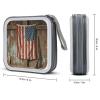 VstaDank Rustic American Flag CD Case Holder 40 Capacity Hard Plastic DVD Case Portable Zipper Disc Storage Organizer Large Storage EVA Protective Blu-ray Wallet for Home Games Disc view 2