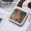 VstaDank Rustic American Flag CD Case Holder 40 Capacity Hard Plastic DVD Case Portable Zipper Disc Storage Organizer Large Storage EVA Protective Blu-ray Wallet for Home Games Disc view 4