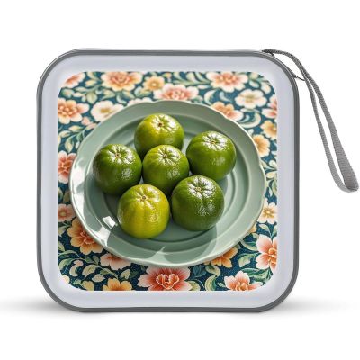 BTCOWZRV Green Oranges CD Case Hard Plastic 40 Capacity DVD Case Holders Wallet Portable Zipper CD Case DVD Storage Binder Disc Storage Organizer for Car Home Office Travel