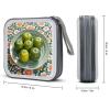 BTCOWZRV Green Oranges CD Case Hard Plastic 40 Capacity DVD Case Holders Wallet Portable Zipper CD Case DVD Storage Binder Disc Storage Organizer for Car Home Office Travel view 2
