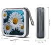Rrtsmsgh Daisy Flowers CD Case Wallet 40 Capacity, Durable Waterproof Plastic CD/DVD Storage Case with Handle & Zip Closure, Portable DVD Disc Cases for Car, Office, Travel view 2