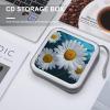 Rrtsmsgh Daisy Flowers CD Case Wallet 40 Capacity, Durable Waterproof Plastic CD/DVD Storage Case with Handle & Zip Closure, Portable DVD Disc Cases for Car, Office, Travel view 3