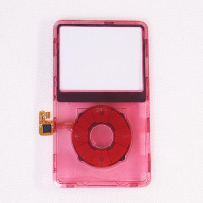 Classic Transparent Clear Red Plastic Front Cover Faceplate Housing Case with ClickWheel with Button for iPod 6th 7th Classic 80GB120G160G