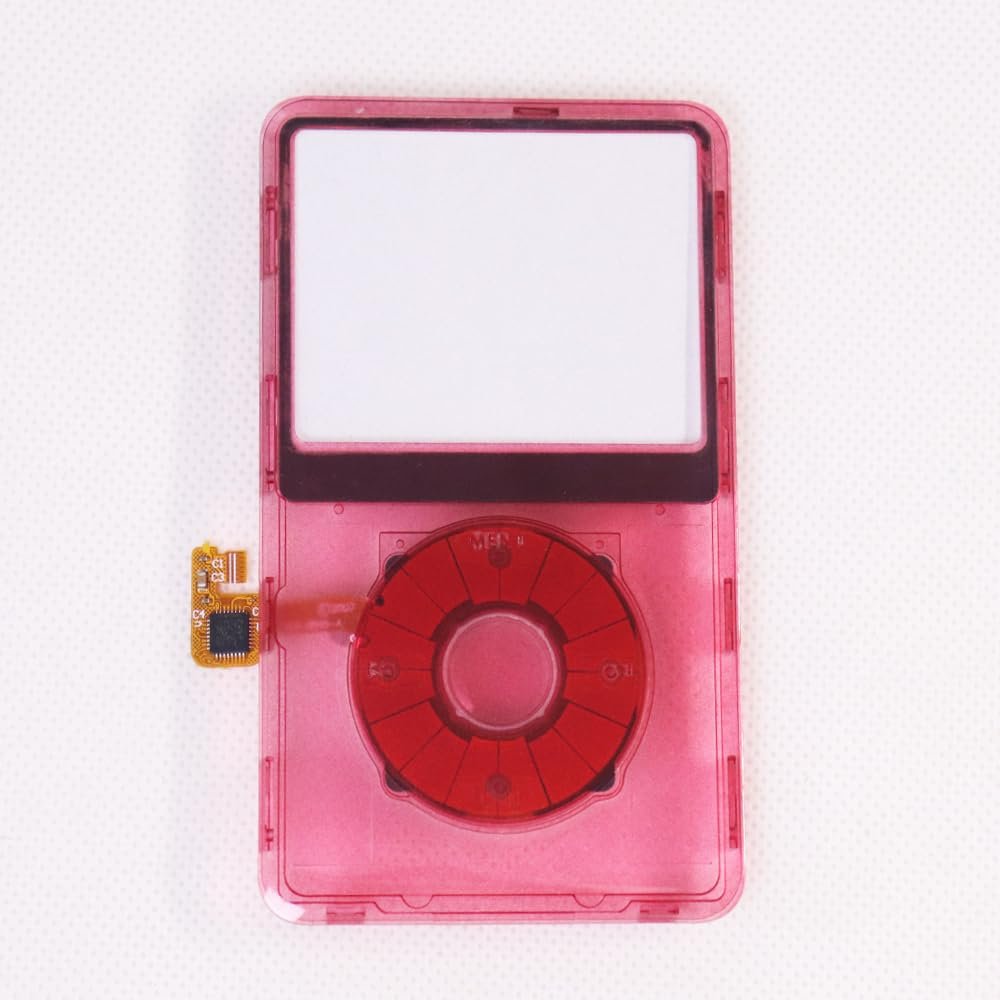 Classic Transparent Clear Red Plastic Front Cover Faceplate Housing Case with ClickWheel with Button for iPod 6th 7th Classic 80GB120G160G