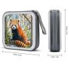 VstaDank Little Red Panda CD Case Holder 40 Capacity Hard Plastic DVD Case Portable Zipper Disc Storage Organizer Large Storage EVA Protective Blu-ray Wallet for Home Games Disc view 2