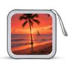 BTCOWZRV TPalm Tree CD Case Hard Plastic 40 Capacity DVD Case Holders Wallet Portable Zipper CD Case DVD Storage Binder Disc Storage Organizer for Car Home Office Travel view 1