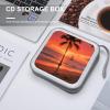BTCOWZRV TPalm Tree CD Case Hard Plastic 40 Capacity DVD Case Holders Wallet Portable Zipper CD Case DVD Storage Binder Disc Storage Organizer for Car Home Office Travel view 4