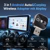 DOITOOL Wireless Car Adapter 3-in-1 Auto Adapter Converts Wired to Wireless USB A to C Connector Plug and Play for Vehicle Phone Connection view 2