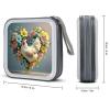 BTCOWZRV Flower Heart Chicken CD Case Hard Plastic 40 Capacity DVD Case Holders Wallet Portable Zipper CD Case DVD Storage Binder Disc Storage Organizer for Car Home Office Travel view 2