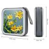 BTCOWZRV Yellow Flowers And Leaves CD Case Hard Plastic 40 Capacity DVD Case Holders Wallet Portable Zipper CD Case DVD Storage Binder Disc Storage Organizer for Car Home Office Travel view 2