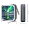 BTCOWZRV Polar Bears Northern Lights CD Case Hard Plastic 40 Capacity DVD Case Holders Wallet Portable Zipper CD Case DVD Storage Binder Disc Storage Organizer for Car Home Office Travel view 2