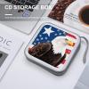 BTCOWZRV American Flag Eagle CD Case Hard Plastic 40 Capacity DVD Case Holders Wallet Portable Zipper CD Case DVD Storage Binder Disc Storage Organizer for Car Home Office Travel view 4