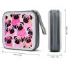 Rrtsmsgh Colorful Pugs Dogs CD Case Wallet 40 Capacity, Durable Waterproof Plastic CD/DVD Storage Case with Handle & Zip Closure, Portable DVD Disc Cases for Car, Office, Travel view 2