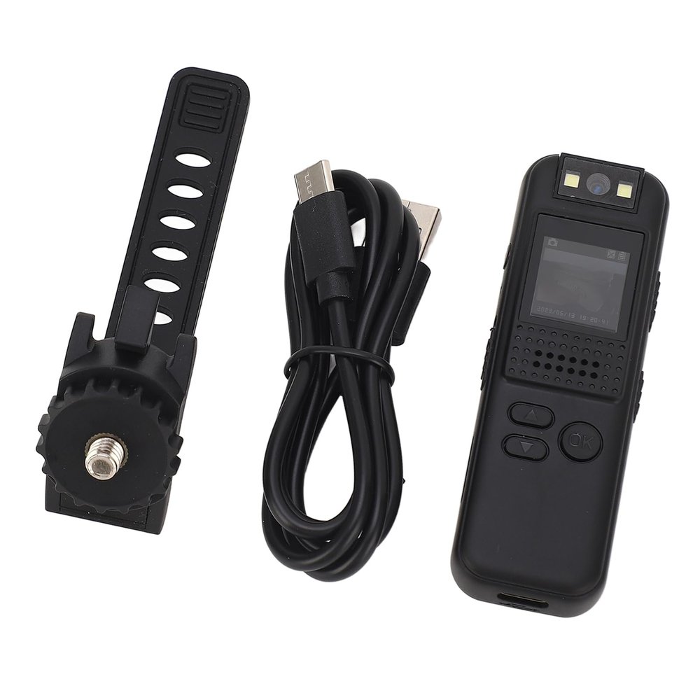 WALFRONT Body Cam 1080P HD Video Camera with Rotatable Lens, Portable Shockproof Sport DV Camera for Outdoor Activities and Professional Use