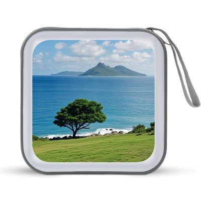 BTCOWZRV Abstract Sea View CD Case Hard Plastic 40 Capacity DVD Case Holders Wallet Portable Zipper CD Case DVD Storage Binder Disc Storage Organizer for Car Home Office Travel