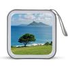 BTCOWZRV Abstract Sea View CD Case Hard Plastic 40 Capacity DVD Case Holders Wallet Portable Zipper CD Case DVD Storage Binder Disc Storage Organizer for Car Home Office Travel view 1