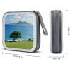 BTCOWZRV Abstract Sea View CD Case Hard Plastic 40 Capacity DVD Case Holders Wallet Portable Zipper CD Case DVD Storage Binder Disc Storage Organizer for Car Home Office Travel view 2