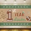 7x5FT 1st Year Down Photo Backdrop Football Boy Happy Birthday Photography Background Banner Polyester Fabric Studio Props Booth Video Shooting Decorations Supplies view 2