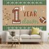 7x5FT 1st Year Down Photo Backdrop Football Boy Happy Birthday Photography Background Banner Polyester Fabric Studio Props Booth Video Shooting Decorations Supplies view 3