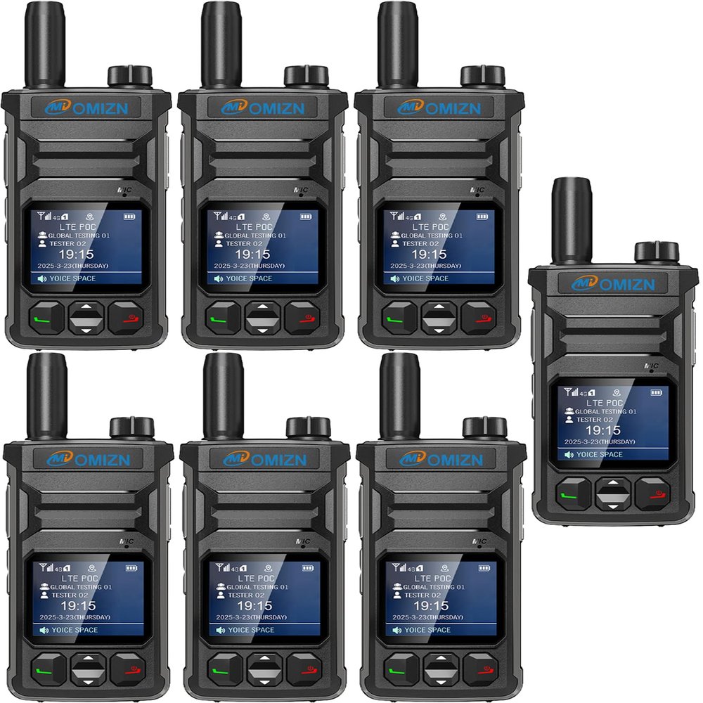OMIZN T6 Ultra-Slim Walkie Talkie with Unlimited Range Over 4G LTE, AES-256 Encrypted Two Way Radio, Noise Reduction, IP65, Type-C Charging, Lifetime Free Use