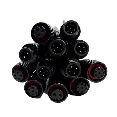 LOKLNEYK 5/20Pcs M12 Metal Black Water Proof IP68 2 3 4 5 6 8Pin Male and Female L*/ED Strip Outdoor IP68 Cable Connector 20cm Wire Plug(Male,20pcs,8P)