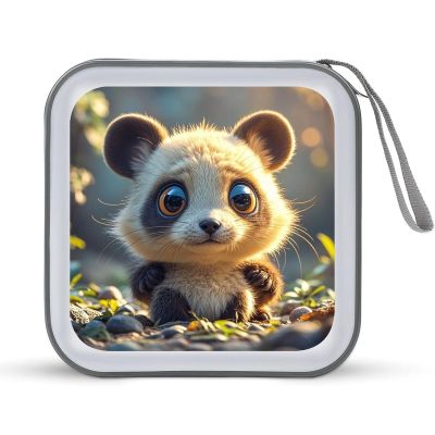 BTCOWZRV Cute Animal CD Case Hard Plastic 40 Capacity DVD Case Holders Wallet Portable Zipper CD Case DVD Storage Binder Disc Storage Organizer for Car Home Office Travel