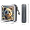 BTCOWZRV Cute Animal CD Case Hard Plastic 40 Capacity DVD Case Holders Wallet Portable Zipper CD Case DVD Storage Binder Disc Storage Organizer for Car Home Office Travel view 2