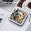 BTCOWZRV Cute Animal CD Case Hard Plastic 40 Capacity DVD Case Holders Wallet Portable Zipper CD Case DVD Storage Binder Disc Storage Organizer for Car Home Office Travel view 4