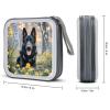 BTCOWZRV Black German Shepherd Dog CD Case Hard Plastic 40 Capacity DVD Case Holders Wallet Portable Zipper CD Case DVD Storage Binder Disc Storage Organizer for Car Home Office Travel view 2