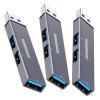 3-Port USB Hub, YaimhSound Mini USB Hub, USB to USB Adapter, Small 1 in 3 Out USB 3.0 + 2 USB 2.0 Splitter for Laptop, PC,Xbox, Keyborad,Mouse,Flash Drive,SSD,Camera(Grey 3PCS Pack) view 1