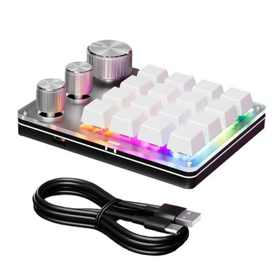 16 Key USB Mini Programmable Keypad with 3 Knobs Hotswap Mechanical Keyboard