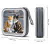 BTCOWZRV Cats Sitting Together CD Case Hard Plastic 40 Capacity DVD Case Holders Wallet Portable Zipper CD Case DVD Storage Binder Disc Storage Organizer for Car Home Office Travel view 2