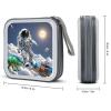 BTCOWZRV Funny Astronaut Dinosaur Rocket CD Case Hard Plastic 40 Capacity DVD Case Holders Wallet Portable Zipper CD Case DVD Storage Binder Disc Storage Organizer for Car Home Office Travel view 2