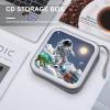 BTCOWZRV Funny Astronaut Dinosaur Rocket CD Case Hard Plastic 40 Capacity DVD Case Holders Wallet Portable Zipper CD Case DVD Storage Binder Disc Storage Organizer for Car Home Office Travel view 4