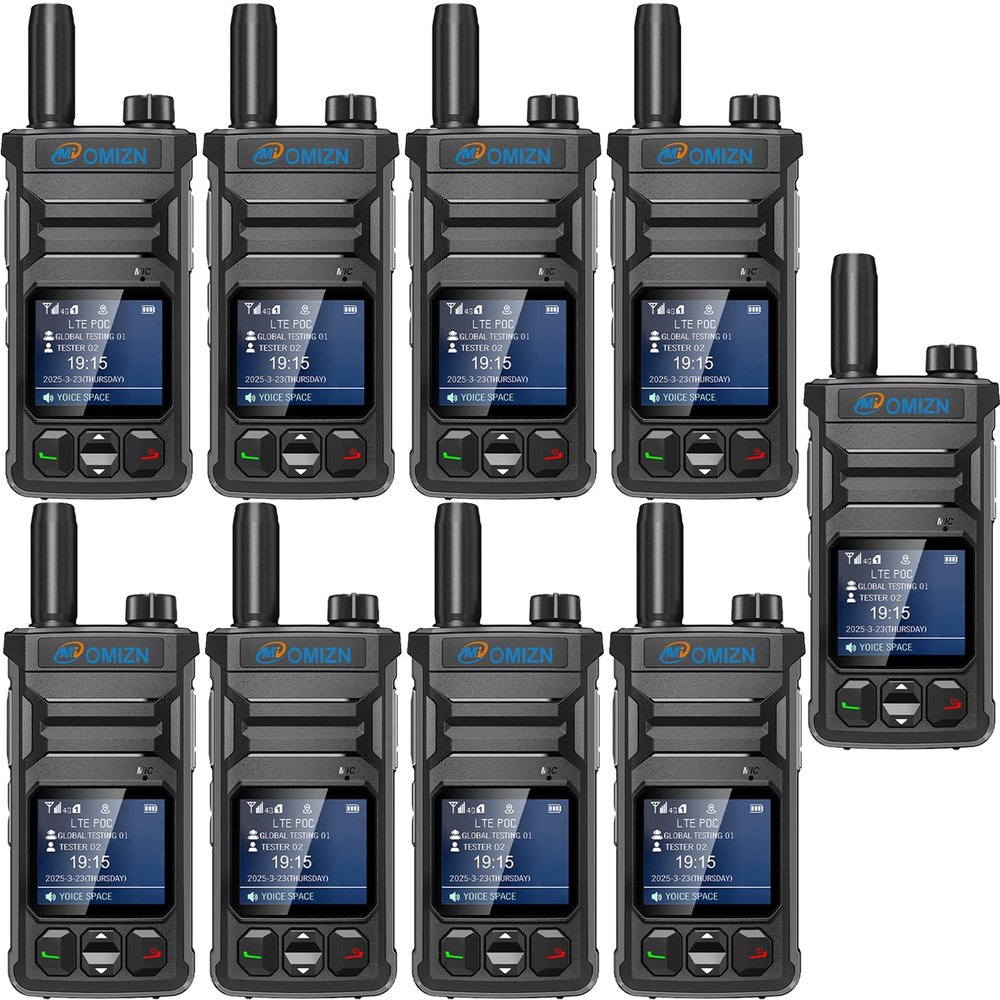 OMIZN T6 Ultra-Slim Walkie Talkie with Unlimited Range Over 4G LTE, AES-256 Encrypted Two Way Radio, Noise Reduction, IP65, Type-C Charging, Lifetime Free Use