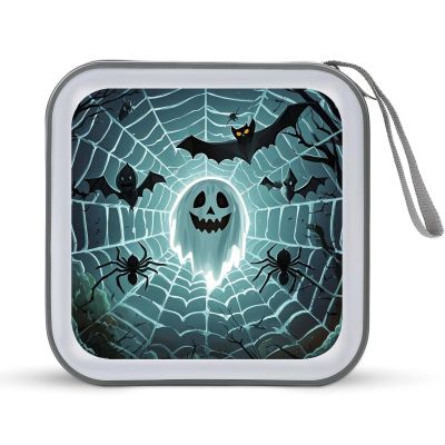 BTCOWZRV Cute Bat Spider Webs CD Case Hard Plastic 40 Capacity DVD Case Holders Wallet Portable Zipper CD Case DVD Storage Binder Disc Storage Organizer for Car Home Office Travel