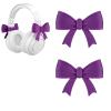 2 Pack Pink Bow Decor Headphone Accessories - Exquisite Gaming Headphone Accessories Suitable for Various Headphones - A Fun Gift for Gamers (Purple) view 1