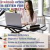 32 Inch Desk Converter Height Adjustable Sit Stand Desk Riser, Ergonomic Standing Desk Workstation for Dual Monitor & Laptop, Wide Keyboard Tray, Heavy Duty 30 lb Capacity, Black view 3