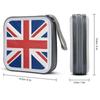 BTCOWZRV British Flag CD Case Hard Plastic 40 Capacity DVD Case Holders Wallet Portable Zipper CD Case DVD Storage Binder Disc Storage Organizer for Car Home Office Travel view 2