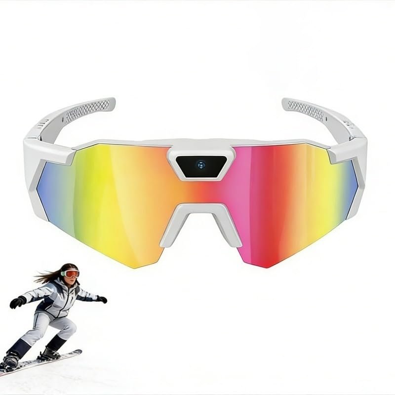 2026 Upgraded Baseball Glasses with Camera, Camera Photos Audios Videos Recording, Men Women Sunglasses with Cameras (Color+A)